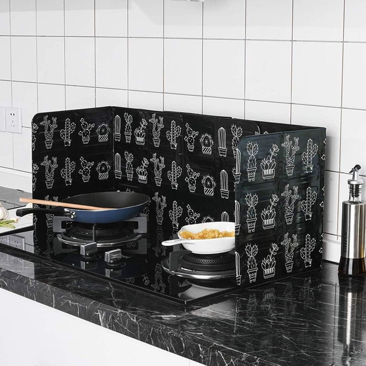 Vouwbaar anti-spat schild voor gasfornuis - Spatbescherming voor kookpannen en olie, ideaal voor de keuken en vaatwasser veilig
