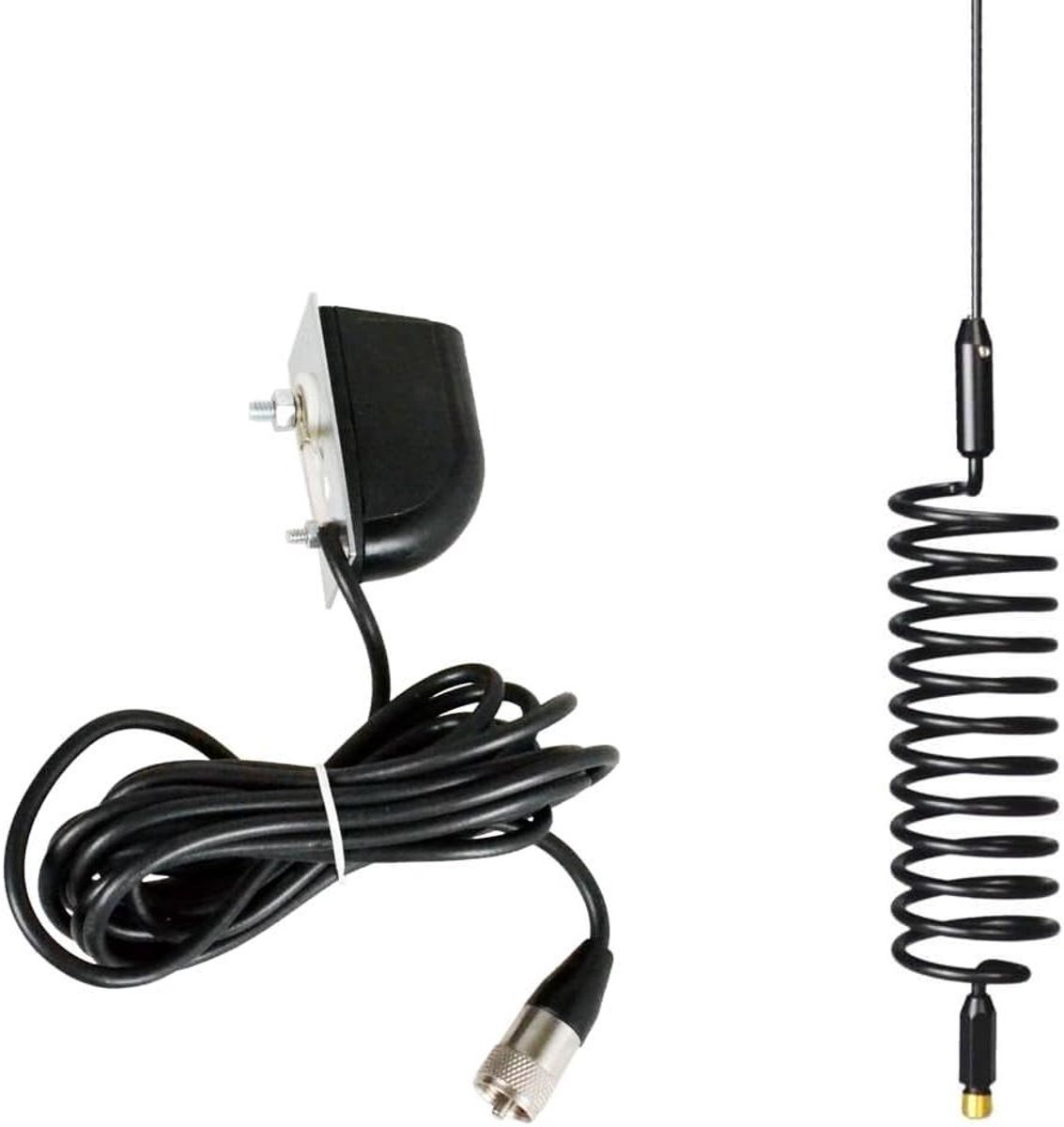 CB Radio Antenne - Springer Antenne - Radio Communicatie - Robuuste Basisgeladen - 1.55m Lengte - Zwart