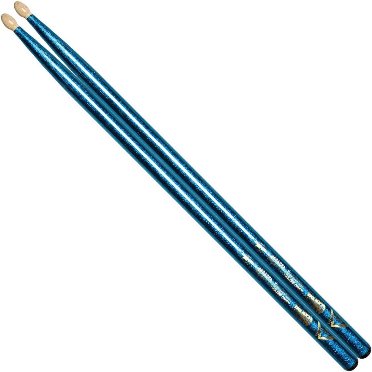 Drumstokken 5A - Stokken Hout - Muziek Maken - Hoge Dichtheid Wraps - 39.9 cm - Blue Sparkle