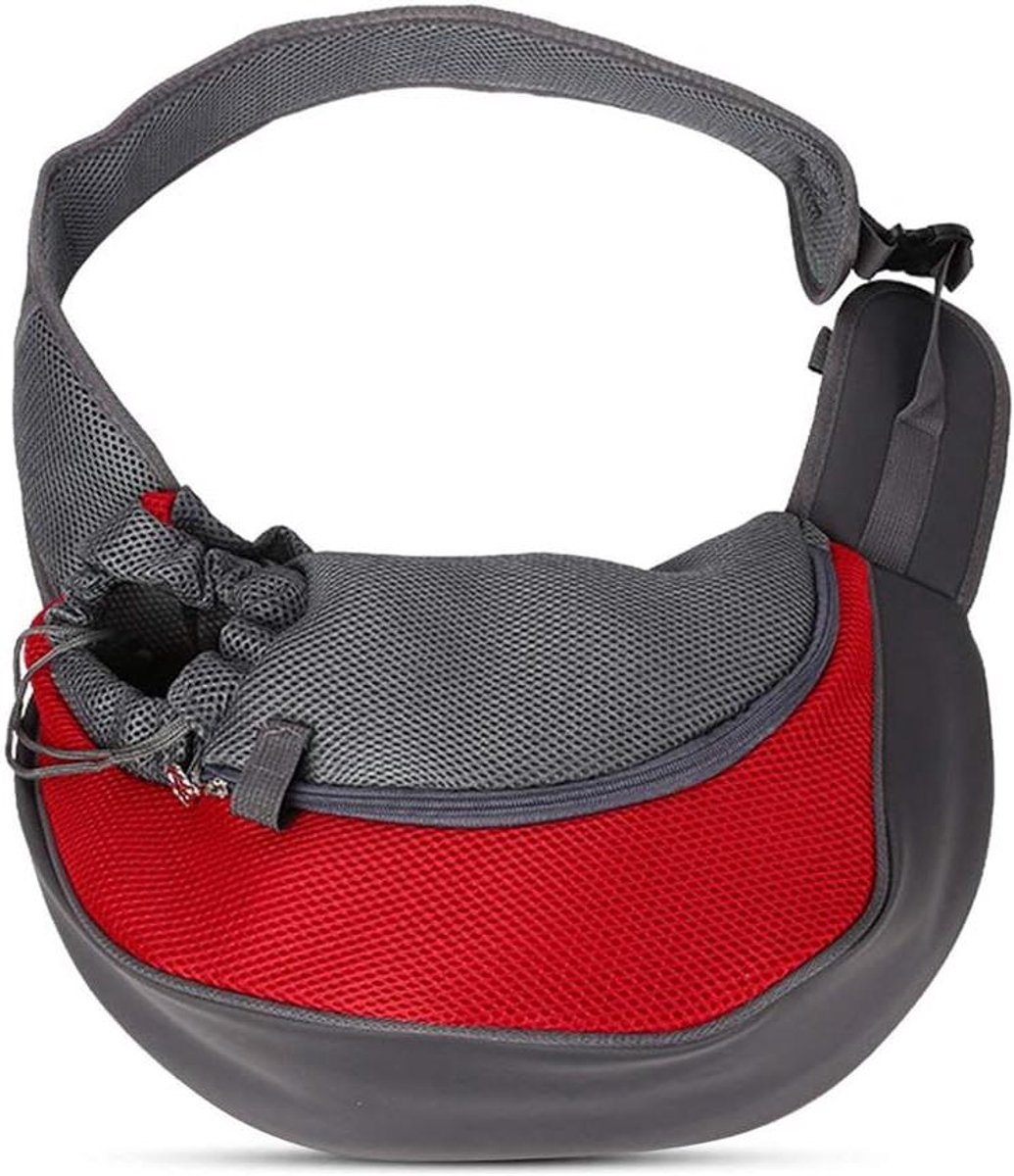 Huisdier Draagtas - Schoudertas Honden Kat - Outdoor Reizen - Verstelbare Riem Haak - Tot 2.5 kg - Rood
