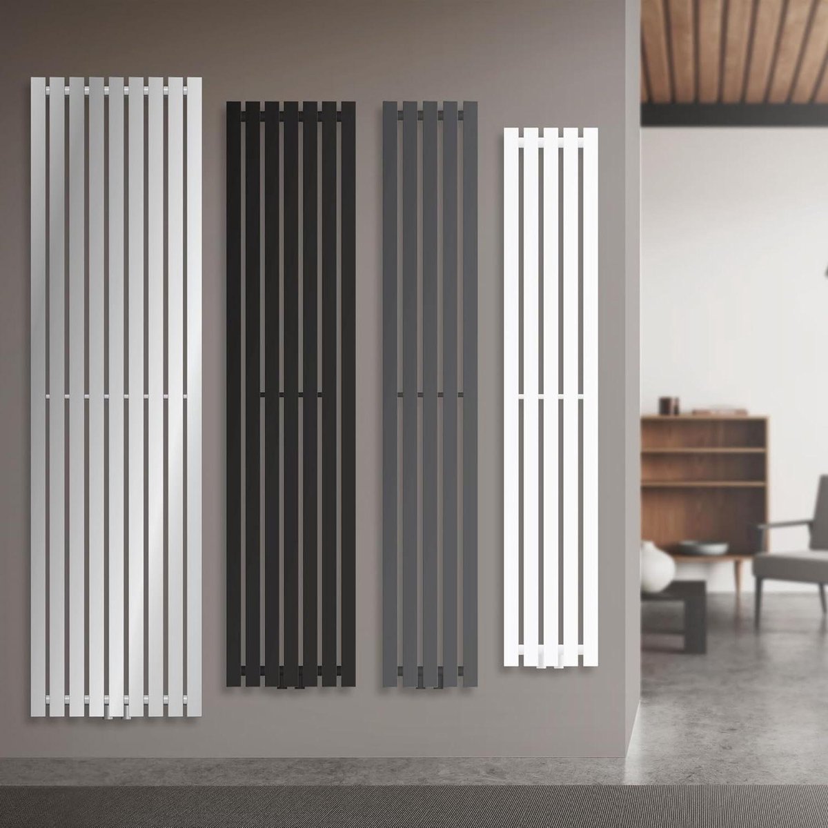 Paneelradiator Verticaal - Design Radiator Badkamer - Ruimte Verwarmen - Vlakke Uitvoering - 480 x 1600 mm - Wit