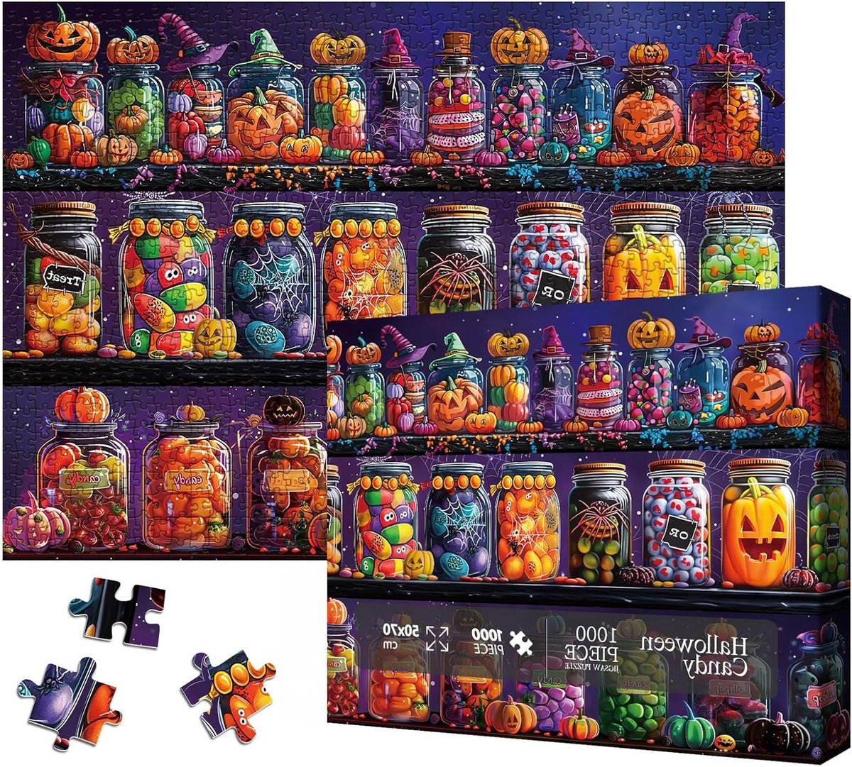 Halloween Puzzel - Legpuzzel Volwassenen - Ontspannen en Plezier - 1000 Stukjes - 70 x 50 cm - Kleurrijk