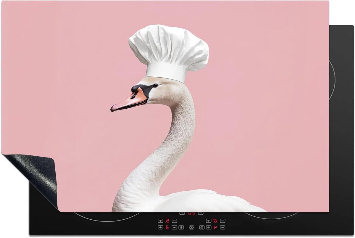 Inductie Beschermer - Kookplaat Mat - Keuken Werkruimte - Unieke Foto Print - 81x52 cm - Zwaan Koksmuts