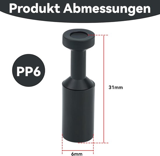 Pneumatische Pluggen - Persluchtkoppelingen Buisdoppen - Luchtleidingen Afdichten - Drukbestendig PP-kunststof - 6 mm - Zwart van Merkloos — afbeelding 4