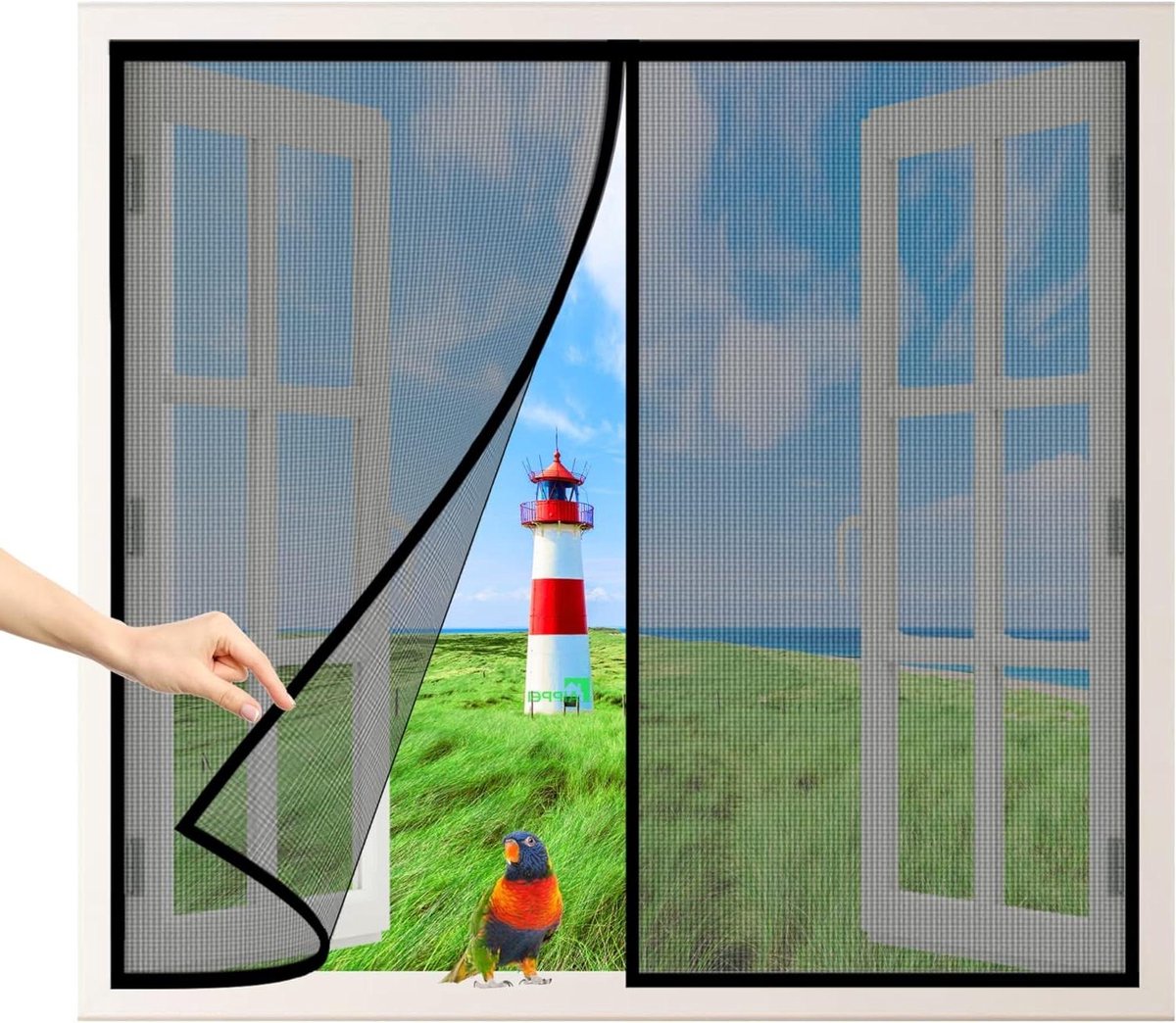 Hordeur - Vliegendeur Horreldeur - Insecten Buiten Houden - Automatisch Sluitend - 140x110 cm - Zwart