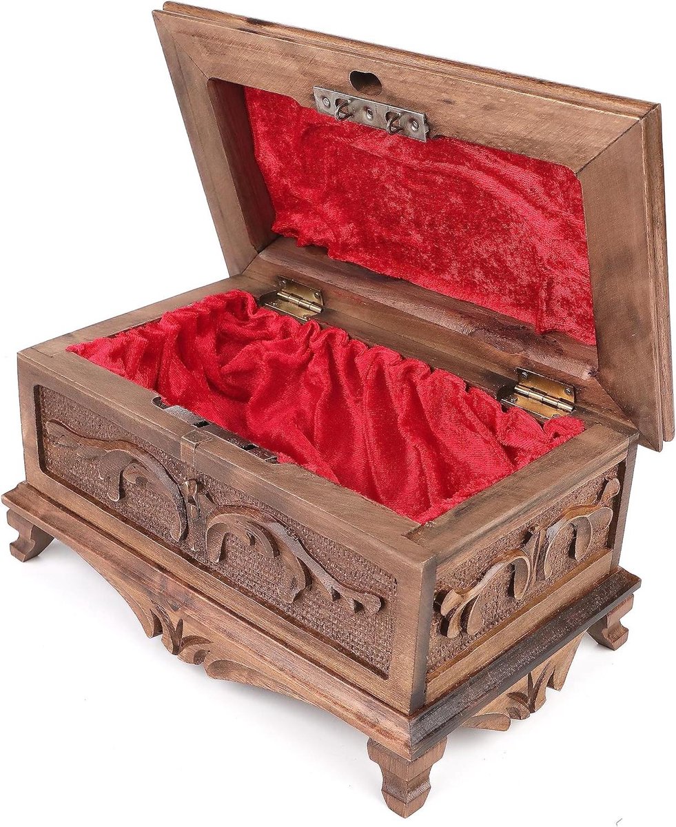 Houten Puzzeldoos - Geheime Doos Sieraden - Cadeau Verbergen - Verborgen Sleutel Mechanisme - 25x15x12 cm - Bruin