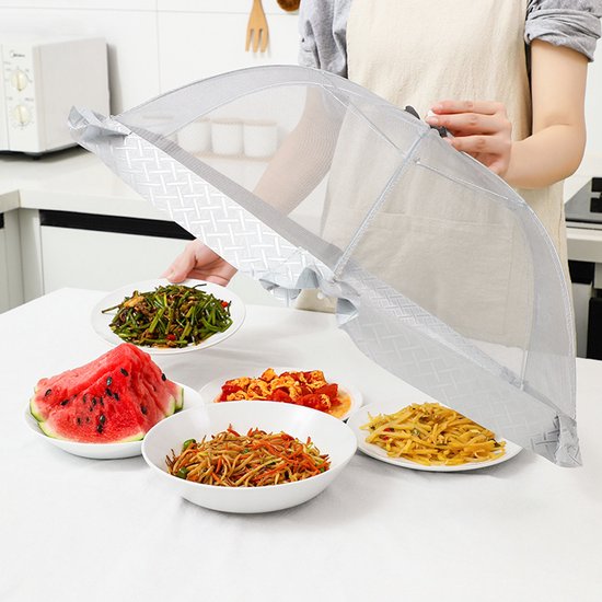 Opvouwbare voedselklok 60cm - Anti-insecten, groot, transparant, voor buffet en picknick — afbeelding 3