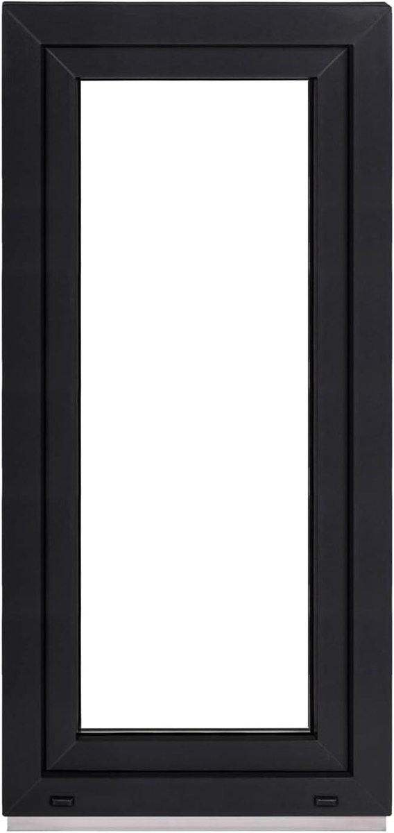 Kunststof Kelderraam - Garagedakraam Tuinhuisraam - Ventilatie en Lichtinval - Smalle Profielen 58mm - 40 x 110 cm - Wit Antraciet