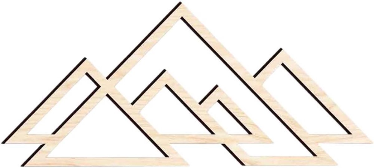 Houten Berg Decoratie - Muurkunst Paneel - Woonkamer Verfraaien - Holle Ruimte Ontwerp - 42x18.5cm - Beige