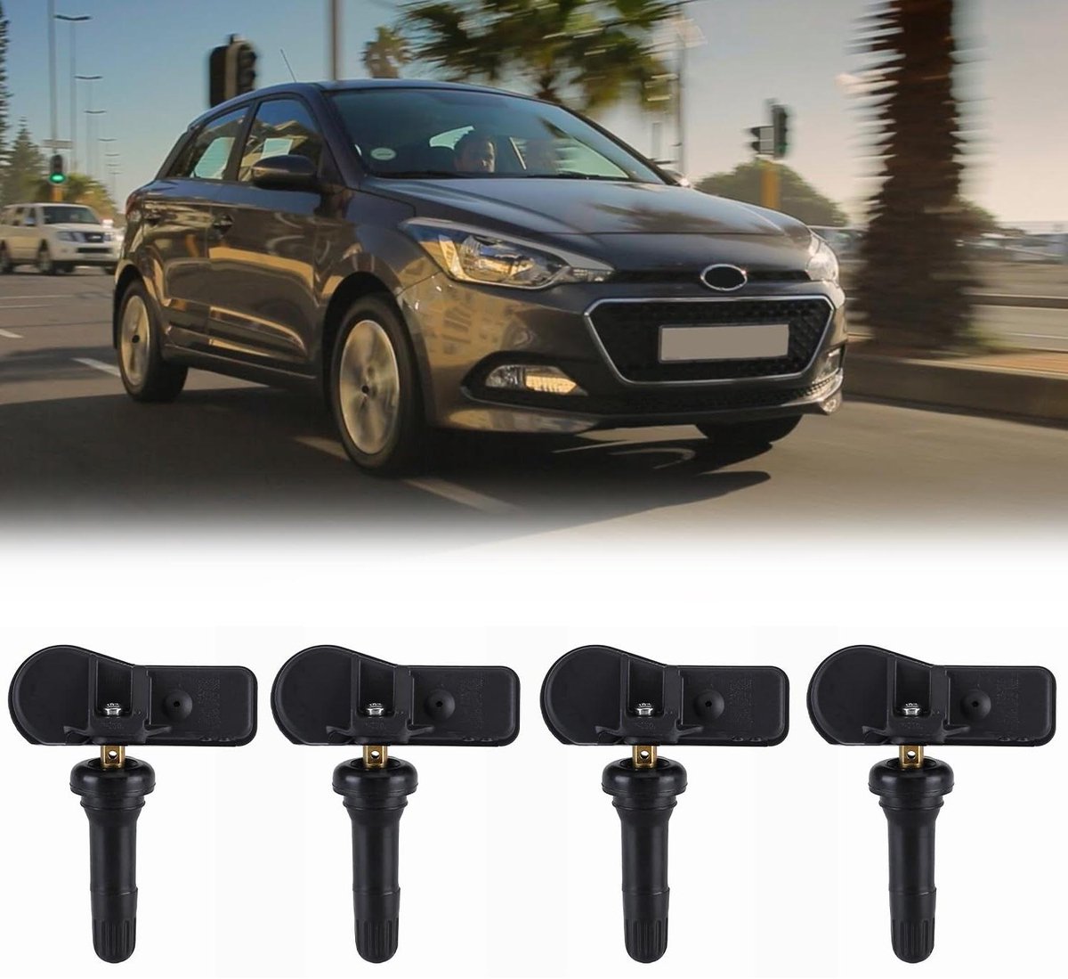 Bandenspanningssensoren - TPMS sensoren RDKS - Bandenconditie controleren - Nauwkeurig en robuust - 4 stuks - Zwart
