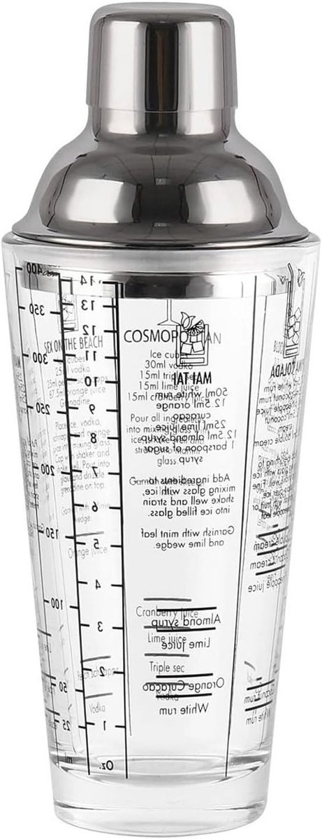 Cocktail Shaker van 400 ml van roestvrij staal met zeef, ideaal voor het maken van cocktails en baraccessoires