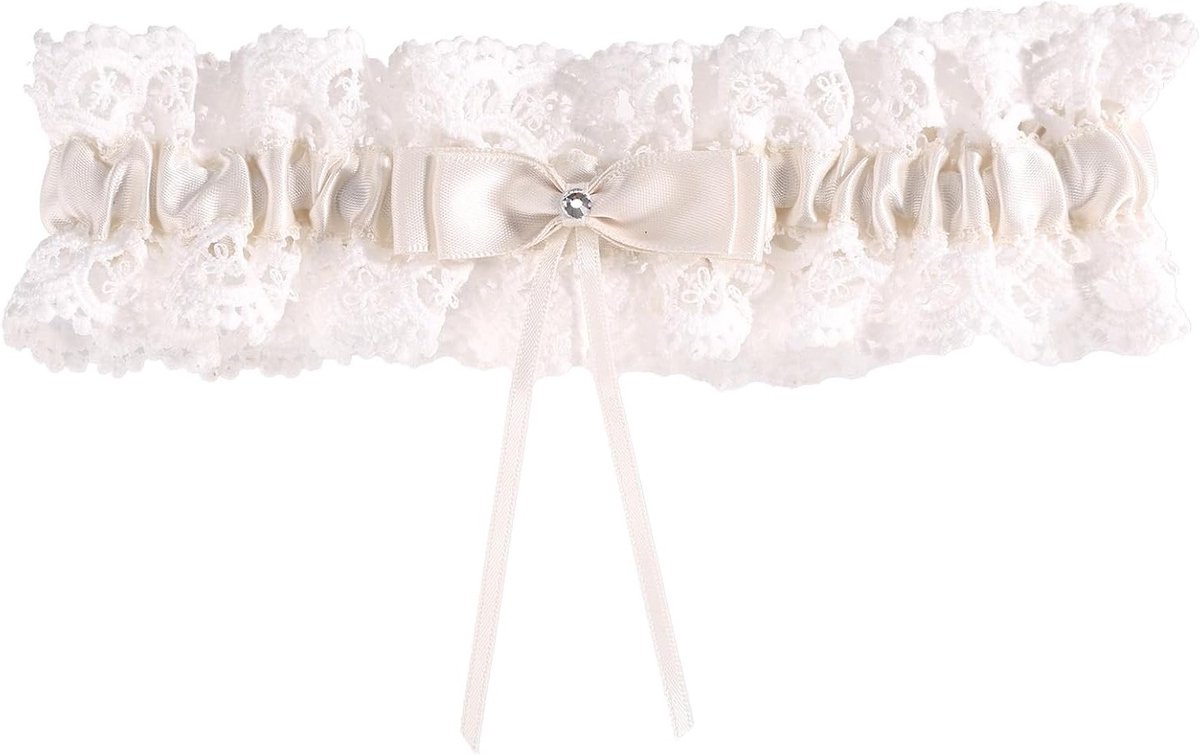 Elegante Bruidsjarretel van Elastische Kant met Strik - Perfect Bruidsaccessoire voor Vrouwen en Meisjes voor de Bruiloft en Bruidsdouche