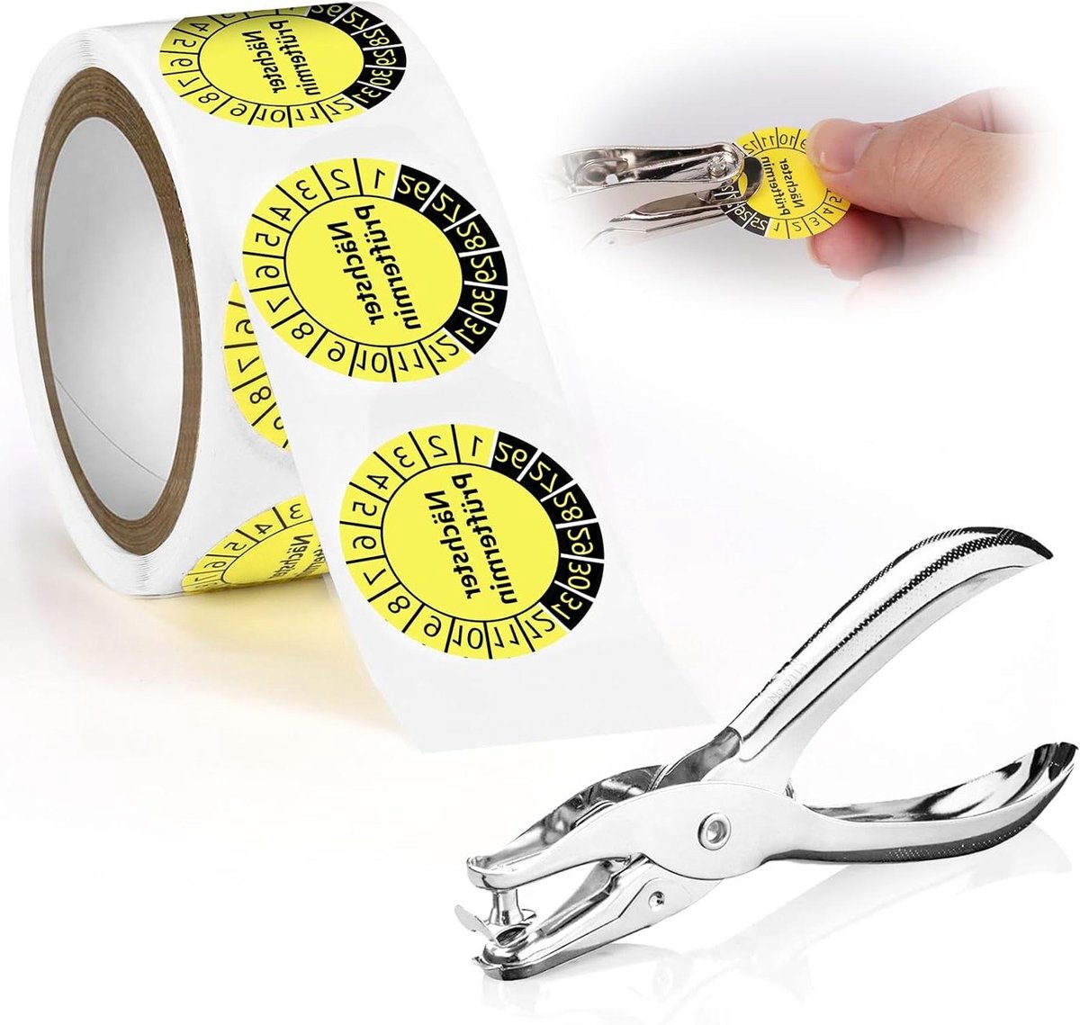 Teststickers - Inspectiestickers - Testdata Markeren - Zelfklevend - 100 stuks 20 mm - Geel