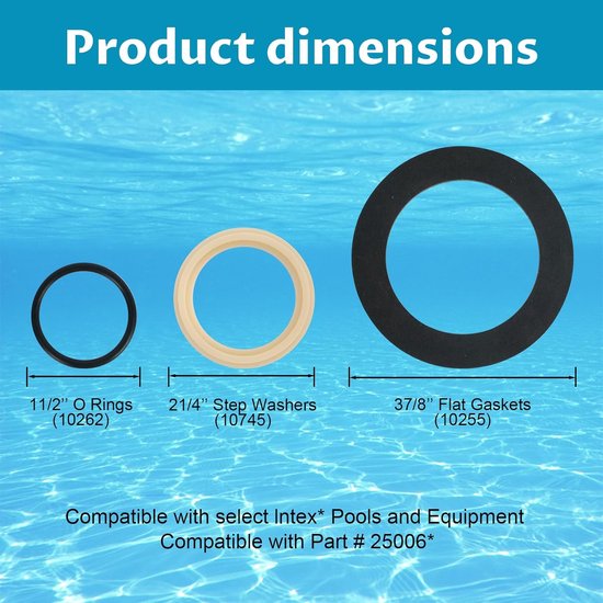 Zwembad Plunjer Pakking Kit - Ventiel Afdichtingen O-ringen - Lekkages Voorkomen - Specifiek Ontworpen - 1.5 inch fittingen - Zwart van Merkloos — afbeelding 2