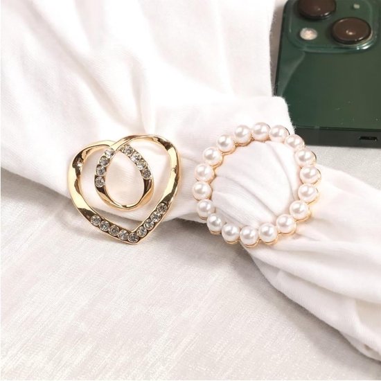 Ronde metalen sjaalring en shirtclip voor dames - Sjaalaccessoire, broche en riemgesp voor zijde sjaals en hem knopen — afbeelding 4