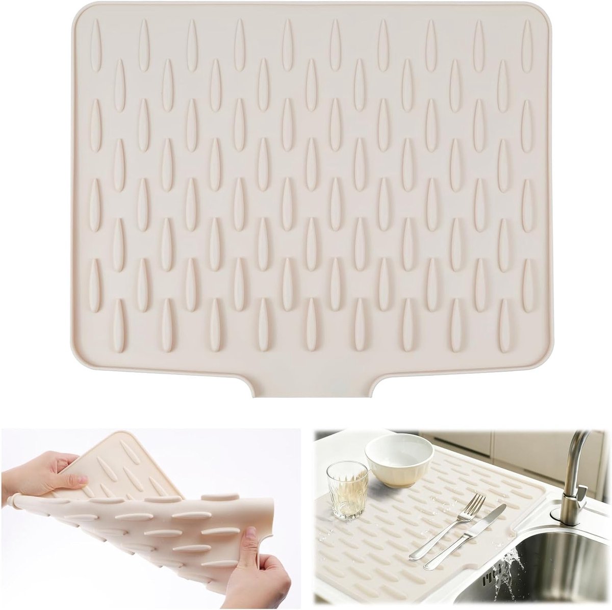 Siliconen Draining Mat voor Keuken, Hittebestendige en Antislip Droogmat, Vlekvrije Bescherming voor Aanrecht en Tafel - Ideaal voor Afwassen en Keukenaccessoires