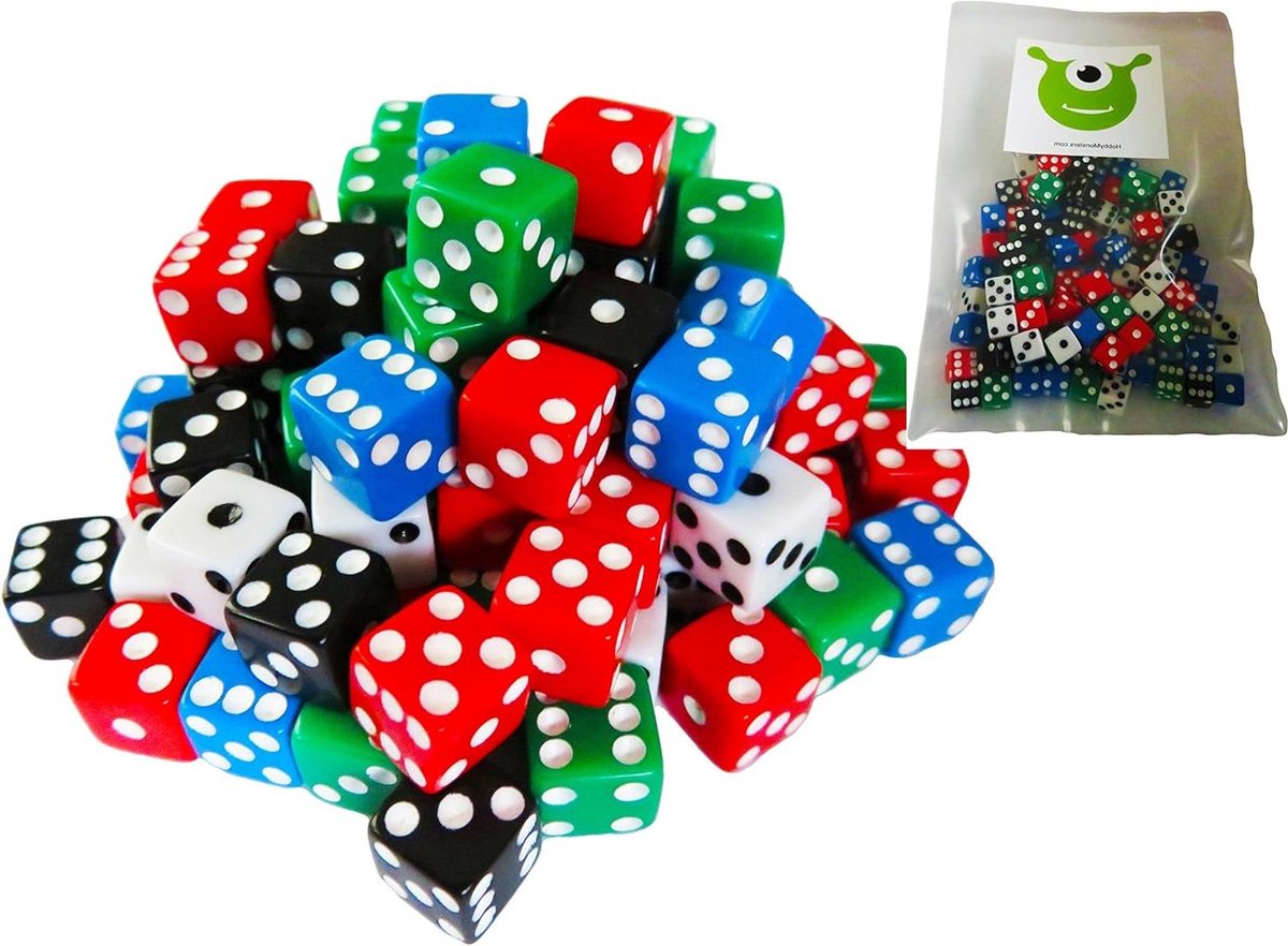 Mini Dobbelstenen - Spel Dobbelstenen - Spelavond Spelen - Ondoorzichtig Acryl - 8 MM - Geassorteerd