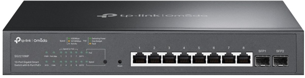 TP-Link Omada TL-SG2210MP Managed L2/L2+ Gigabit Ethernet (10/100/1000) Power over Ethernet (PoE) 1U Zwart