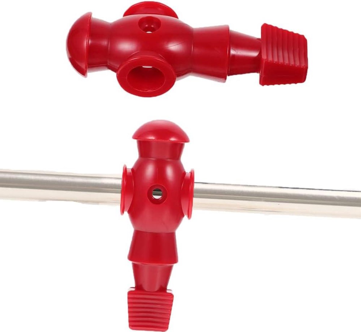 Tafelvoetbalspeler - Voetbalman Kickertafel - Tafelvoetbal Spelen - Universele Standaard - 16 mm gatdiameter - Rood