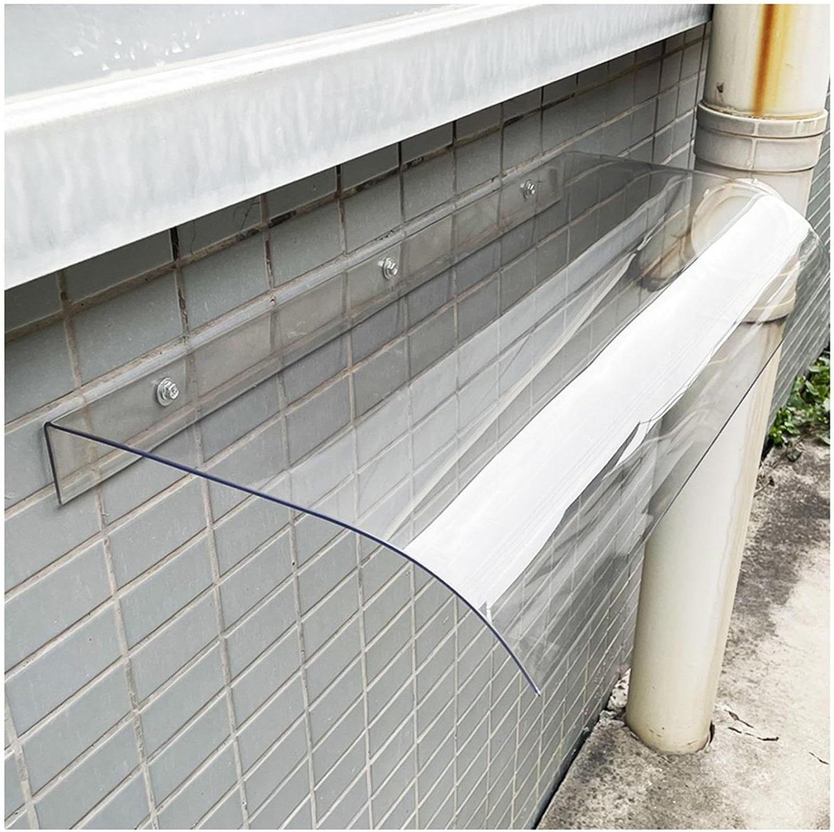 Raamluifel Deurluifel - Overkapping Regenhoes - Bescherming Buiten - Polycarbonaat Blad - 50x310cm - Transparant