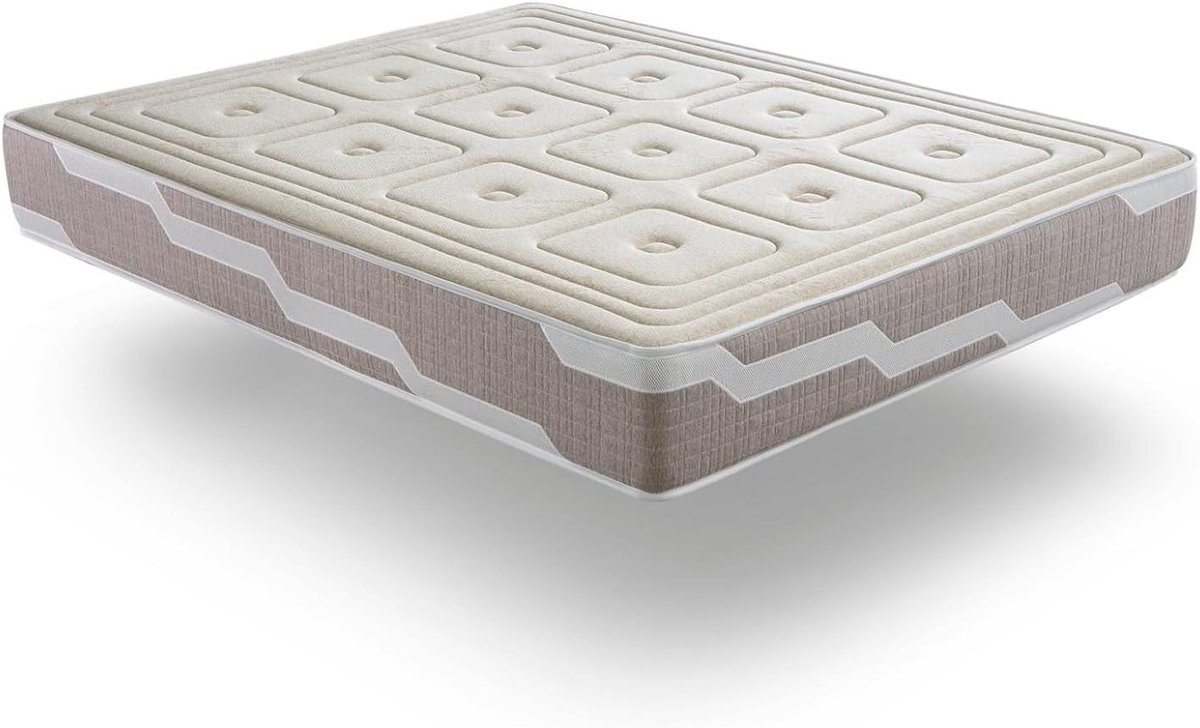 Natuurlijk Matras - Katoen Linnen Matras - Spierontspanning Slaap - Gemaakt van Natuurlijke Stoffen - 140x190 cm - Beige