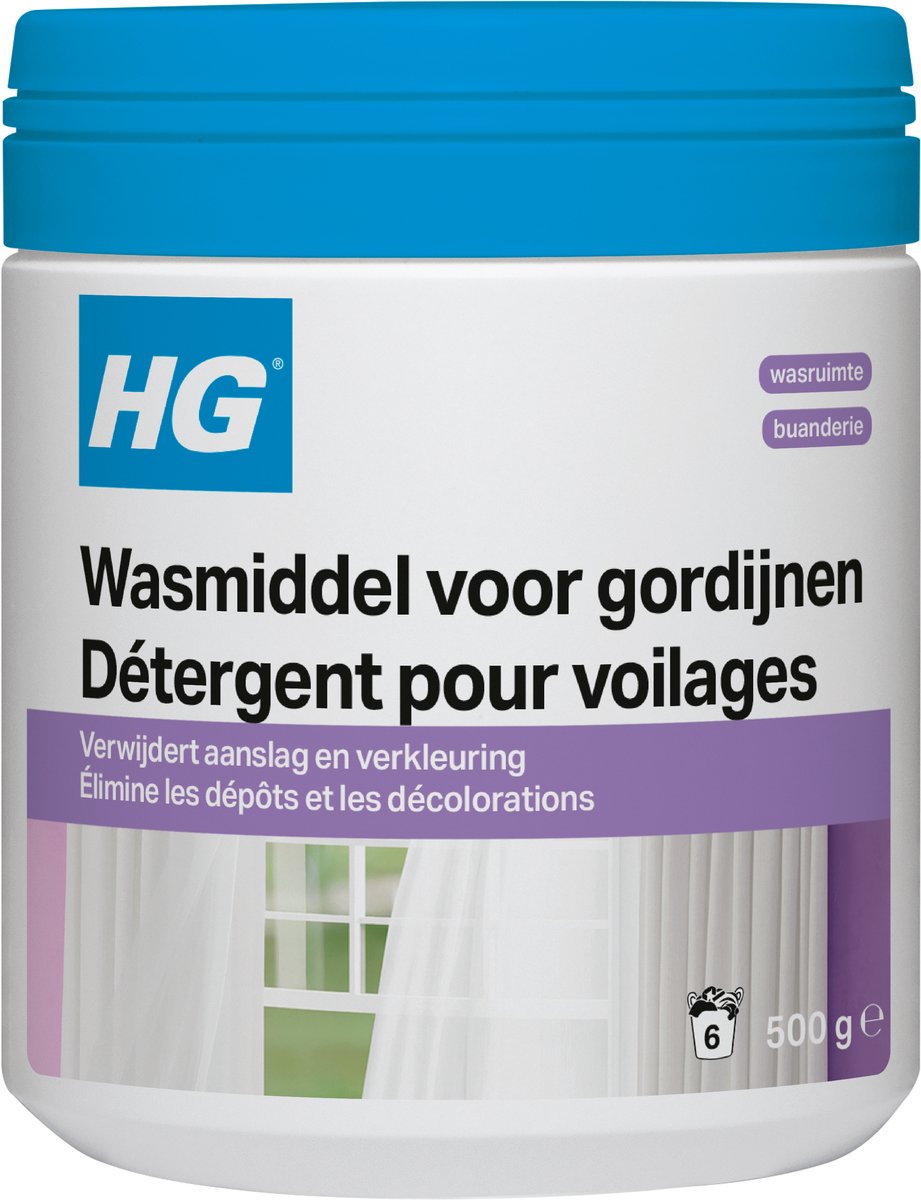 HG - Wasruimte - Wasmiddel Voor Vitrage - Maakt Stralend Schoon & Wit - 500 g - 1 stuk