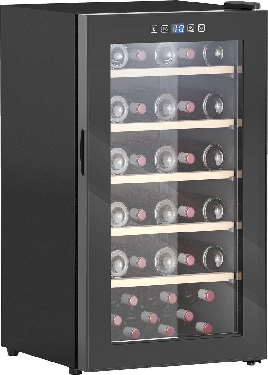 HOMCOM-Weinkühlschrank-Metall, Hartglas-53,8L x 45,1B x - HOMCOM-Weinkühlschrank-Metall, - €382,90