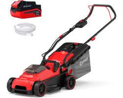 OUTIGO Accu Grasmaaier 21 V, maaibreedte 33 cm, tot 250 m², opvangbak 32 l, maaihoogte 25-65 mm, mulchfunctie, incl. 5,0 Ah accu