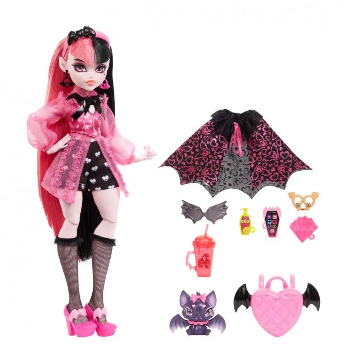 Monster High - Modepop - Draculaura pop met hartjes-tas — afbeelding 2