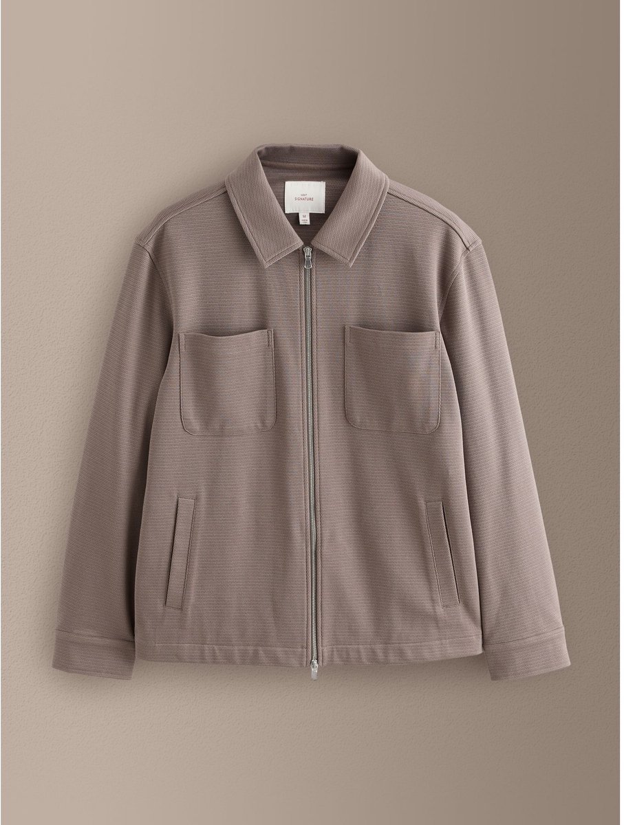 Next - Heren - Signature shacket met rits - Naturel