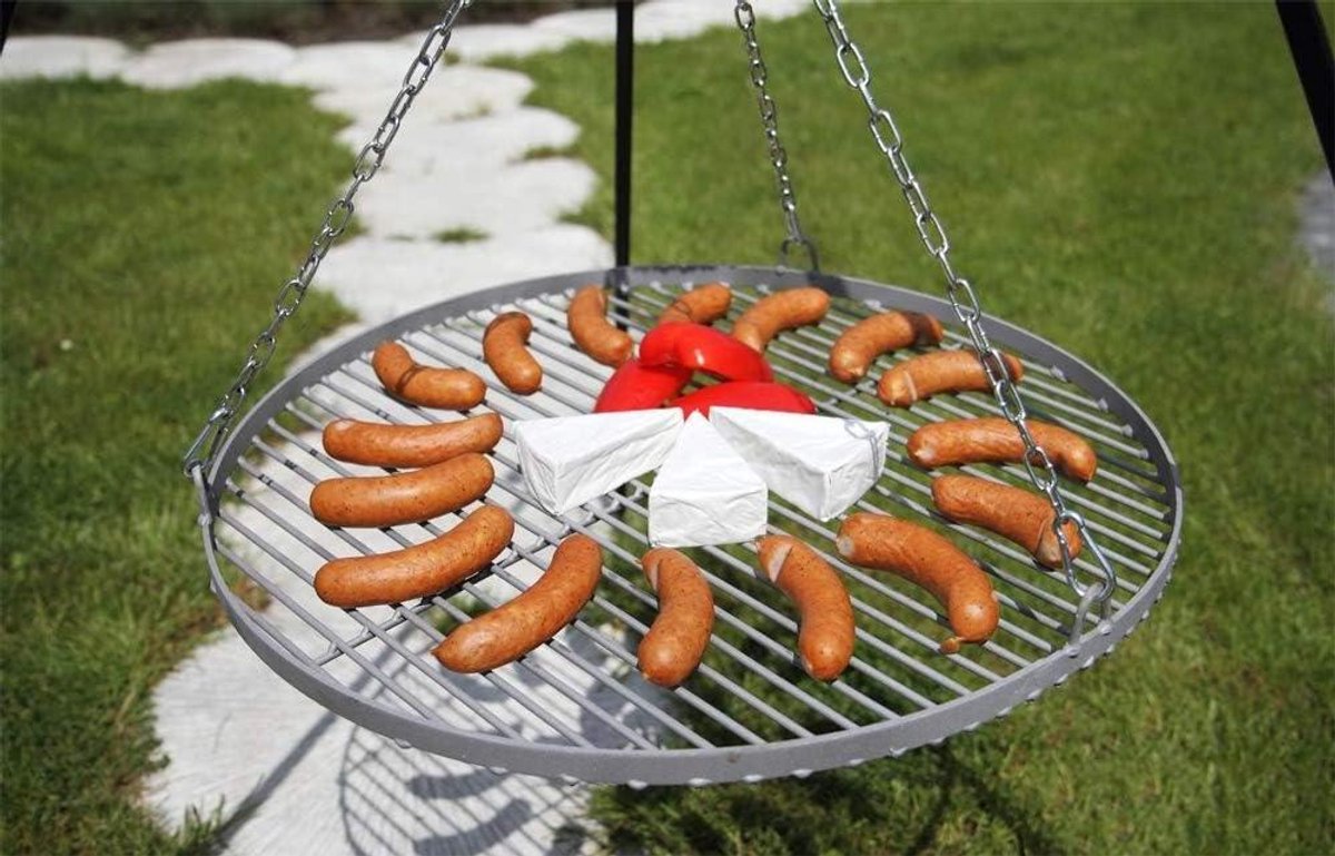 Grill Tripod - Barbecue Statief - Buiten Koken - Stabiel op Oneffenheden - 200cm Hoog - Zwart