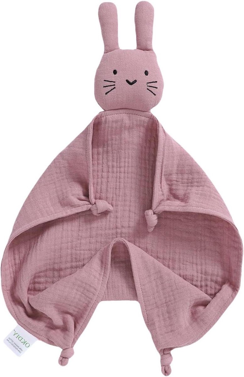 Baby Lovies - Knuffeldoekje - Baby geruststellen - 100% biologisch katoen - 30x11.2 cm - Roze