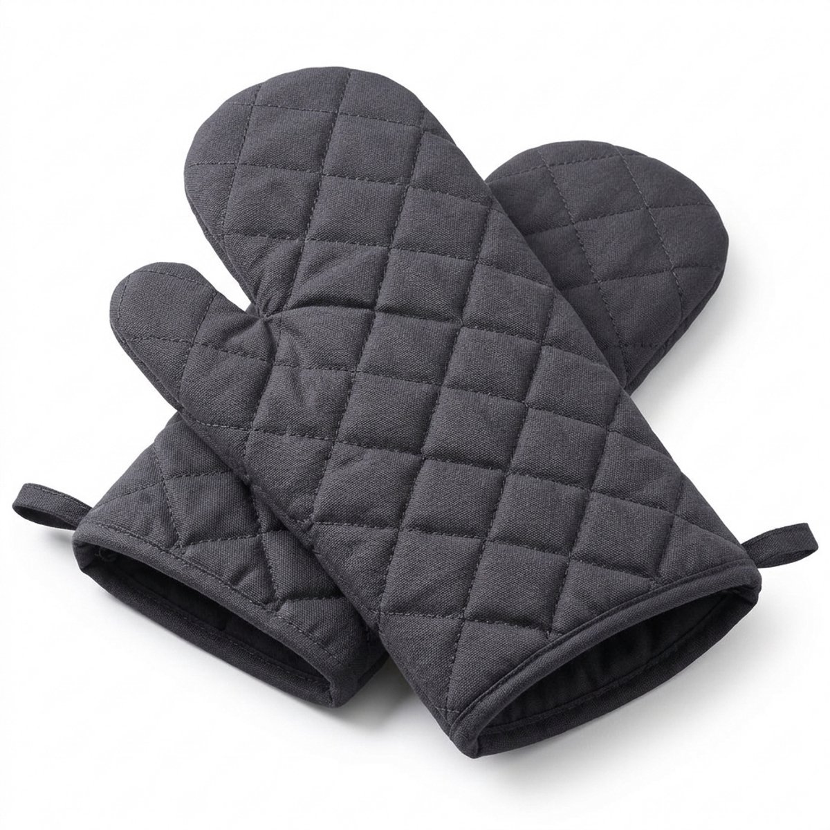 Roegaarden Ovenwanten - Ovenhandschoenen - Hittebestendig - 100% Katoen - 2 Stuks - Zwart