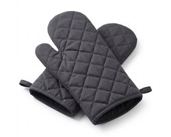 Roegaarden Ovenwanten - Ovenhandschoenen - Hittebestendig - 100% Katoen - 2 Stuks - Zwart