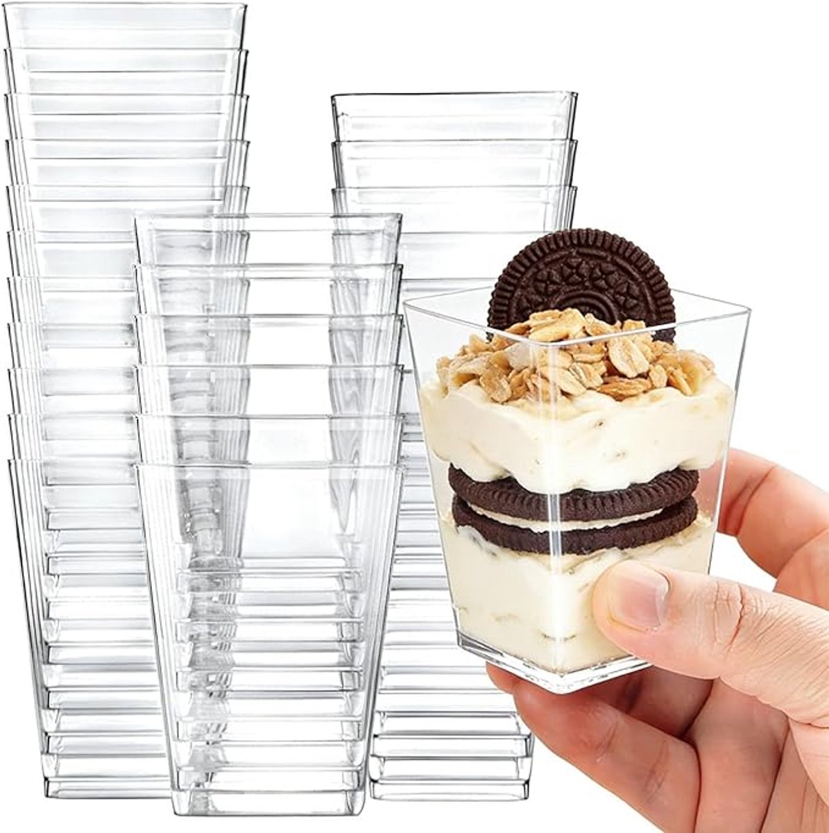 Ijsbeker - ijsbeker karton - 160 ml - Sterk en Stevig Karton - IJsbakjes - Papieren taartbekers - 25 Pcs - Transparente - Party schepijs softijs ijsje zomer festival thema feest - van Imperatoris
