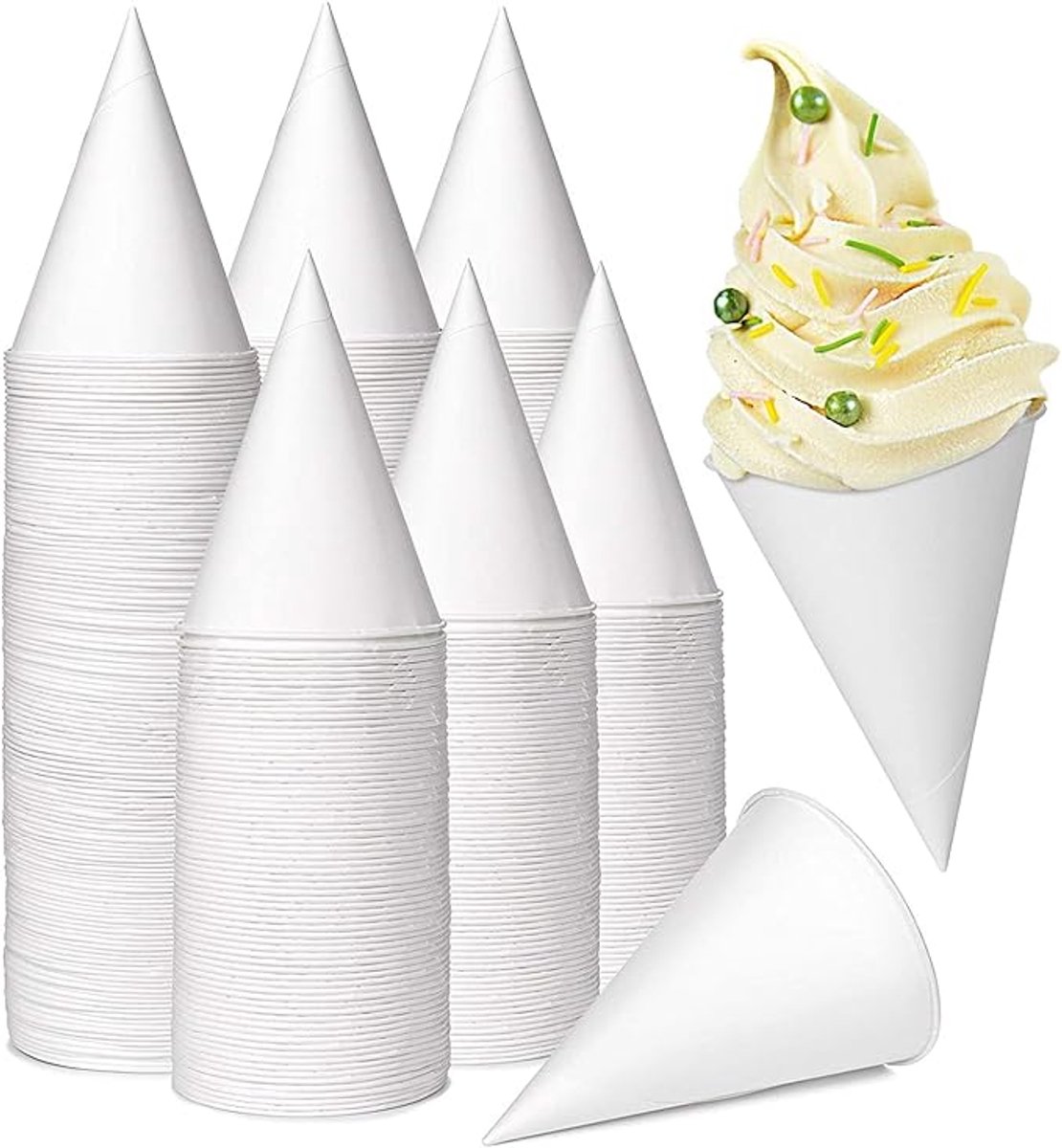 Ijsbeker - ijsbeker karton - 130 ml - Sterk en Stevig Karton - IJsbakjes - Papieren taartbekers - 200 Pcs - Wit - Party schepijs softijs ijsje zomer festival thema feest - van Imperatoris