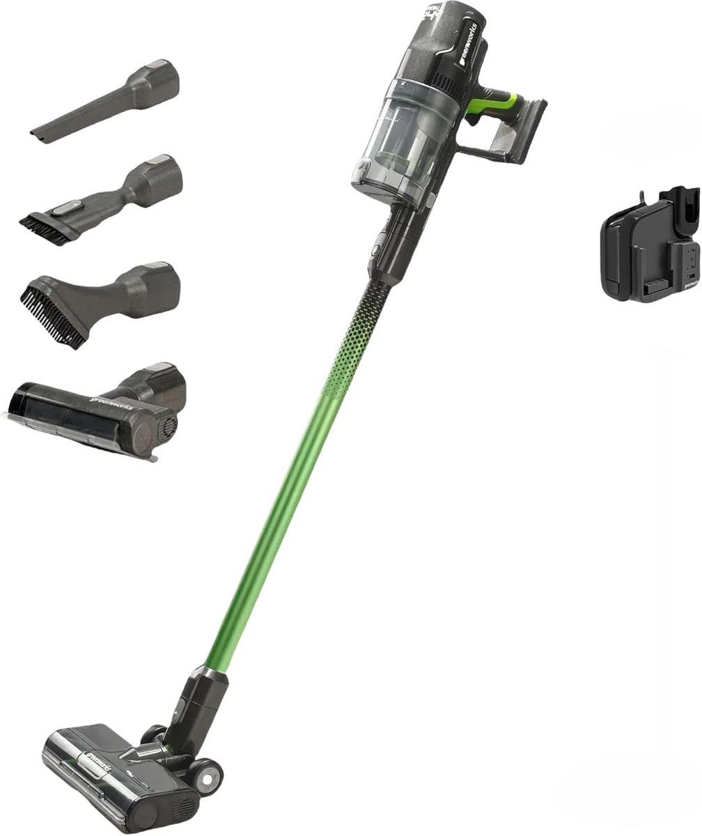 Steelstofzuiger - Draadloze Stofzuiger - Snel Huis Schoon - Drie Snelheden - 124 cm Hoog - Groen