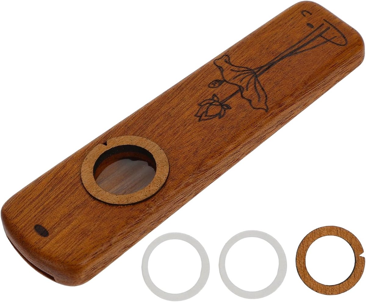 Houten Kazoo Instrument - Muziek Blaasinstrument - Muziek Maken - Draagbaar Lichtgewicht - 9.3 x 2.5 cm - Bruin