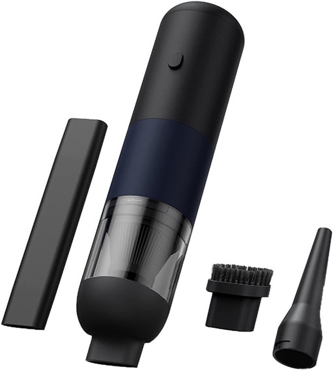 Draagbare Stofzuiger - Mini Stofzuiger - Auto en Bureau - 2-in-1 Functie - 25.8 cm Lengte - Zwart Blauw