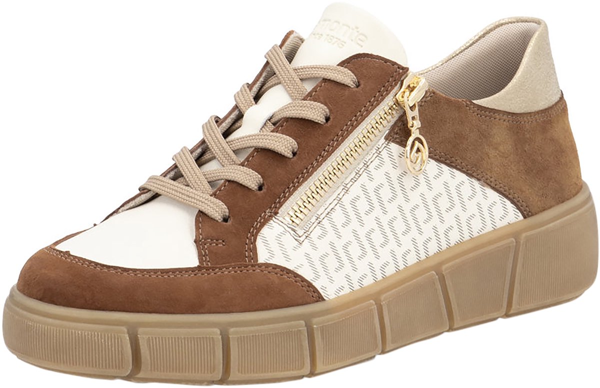 Lage sneakers van Microstretch-leer