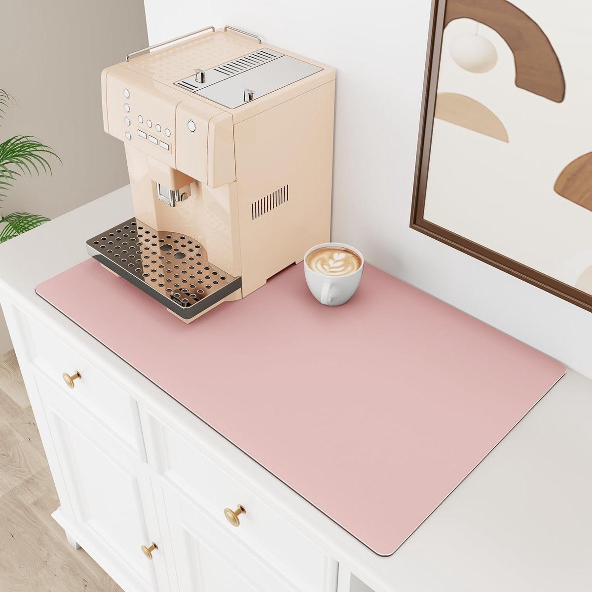 Koffiebar Mat - Aanrecht Mat - Koffiezetapparaat - Sneldrogend Absorberend - 43 cm - Zwart
