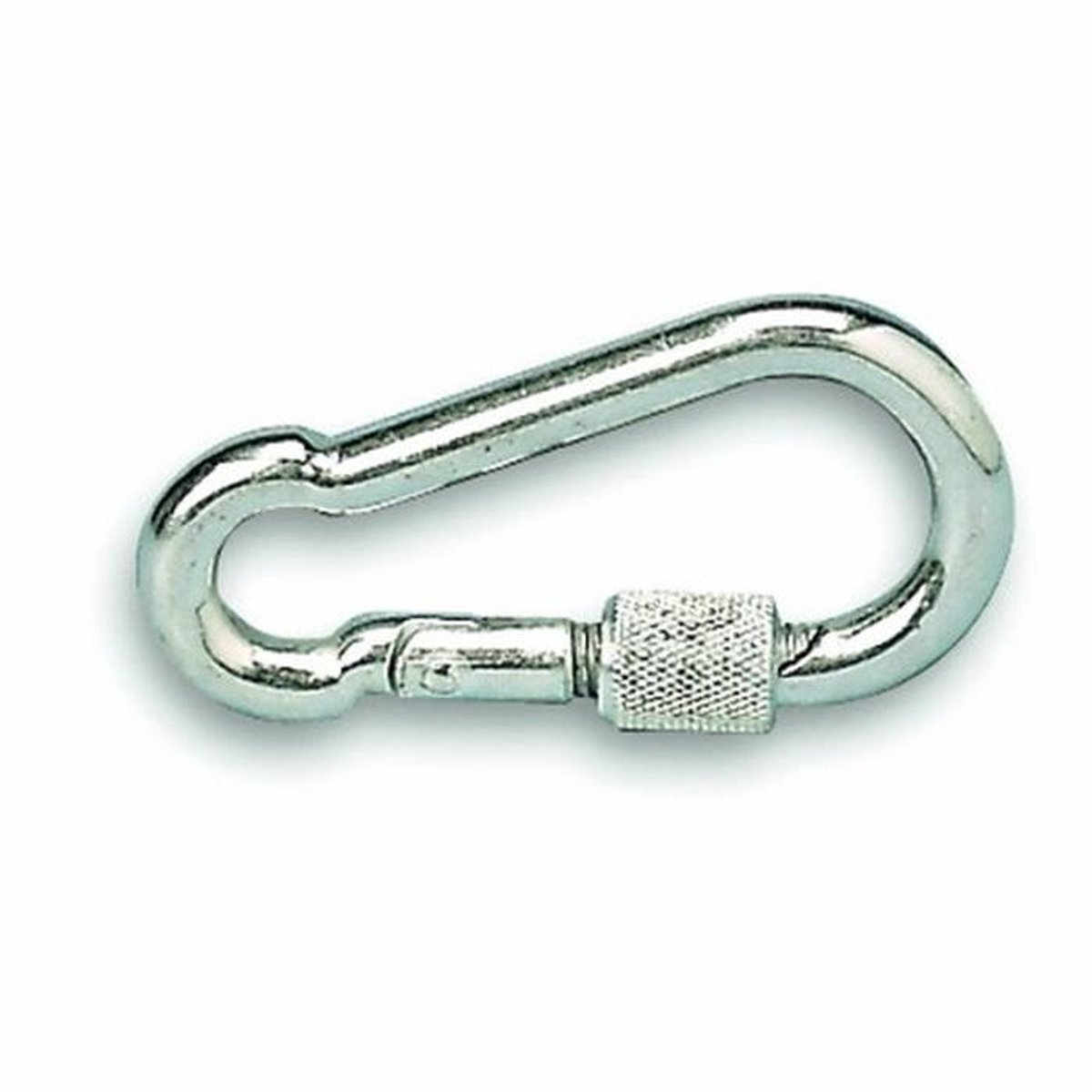 Karabijnhaak met Schroef - Veerhaak - Snelle Bevestiging - Verzinkt Staal - 80 mm Lengte - Grijs