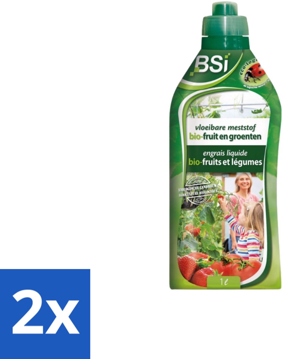 BSI – Bio Fruit & Groenten Meststof – Natuurlijke Groei & Opbrengst – 1 L - Voordeelverpakking - 2 stuks