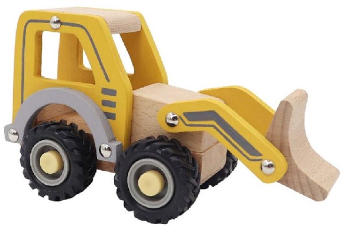 Simply houten speelgoed buldozer voor kinderen vanaf 3 jaar - educatief.