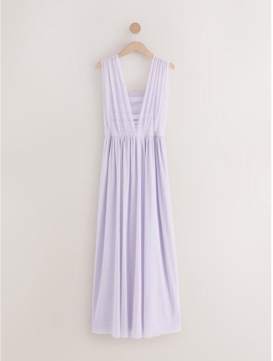 Next - Dames - paars - Multiway mesh Maxi-jurk voor Bruiloftsgasten - Petite - Paars