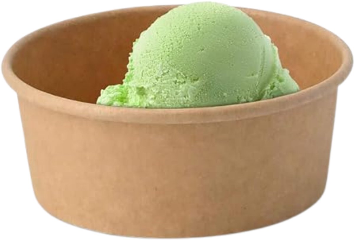 Ijsbeker - ijsbeker karton - 100 ml - Sterk en Stevig Karton - IJsbakjes - Papieren taartbekers - 50 Pcs - bruin - Party schepijs softijs ijsje zomer festival thema feest - van Imperatoris