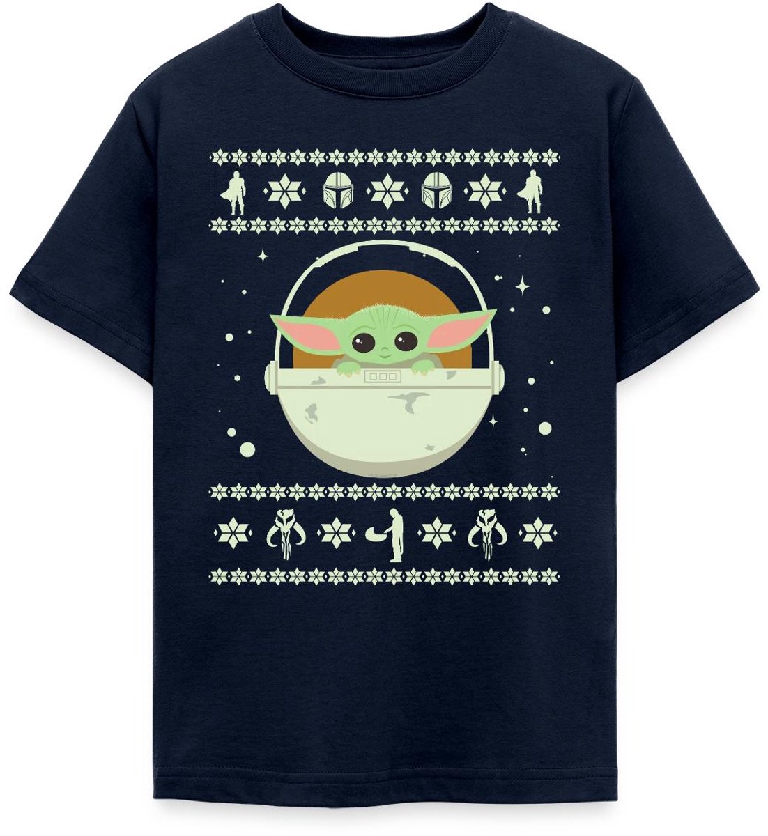 Star Wars Mandalorian Baby Yoda Lelijk Kerst T-Shirt Tiener