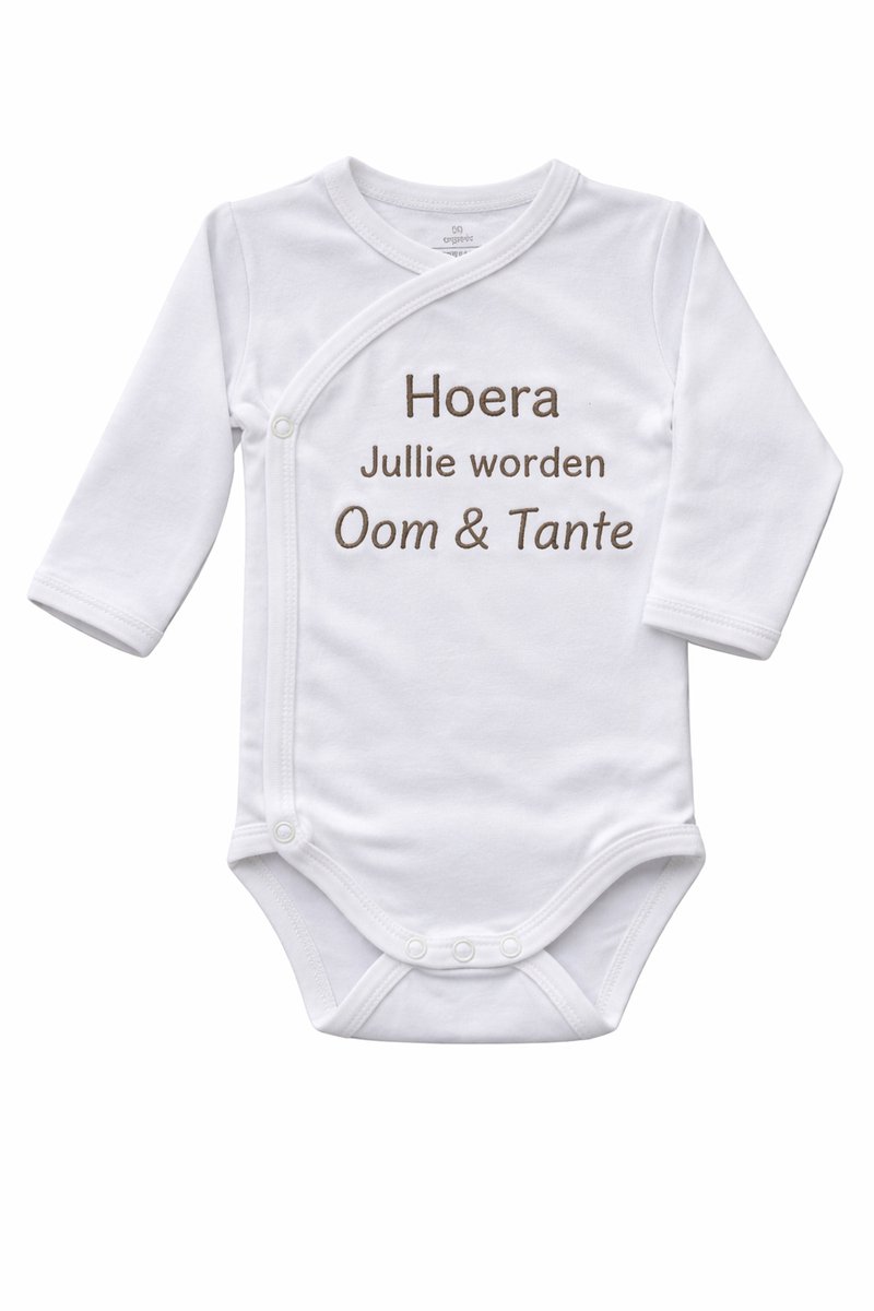 Romper zwangerschapsaankondiging – Hoera jullie worden Oom en Tante – Baby romper aankondiging zwangerschap – Cadeau voor Oom en Tante – Unisex babykleding - omslagromper - 100% katoen - baby aankondiging - originele zwangerschaps reveal