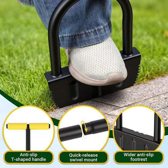 Graskantensteker voor gazonrand en tuinpad - T-handgreep met gekarteld mes - tuingereedschap 105 cm — afbeelding 4