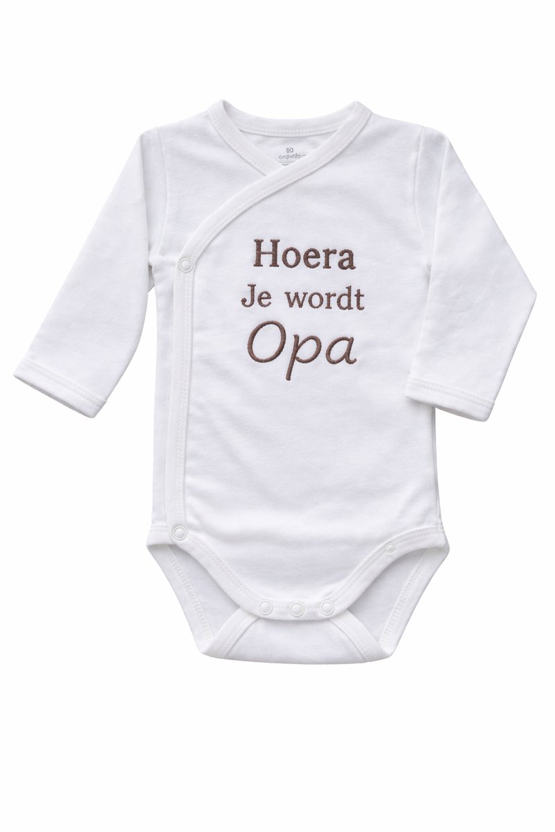 Romper zwangerschapsaankondiging – Hoera je wordt Opa – Baby romper aankondiging zwangerschap – Cadeau voor opa – Unisex babykleding - omslagromper - 100% katoen - baby aankondiging - originele zwangerschaps reveal